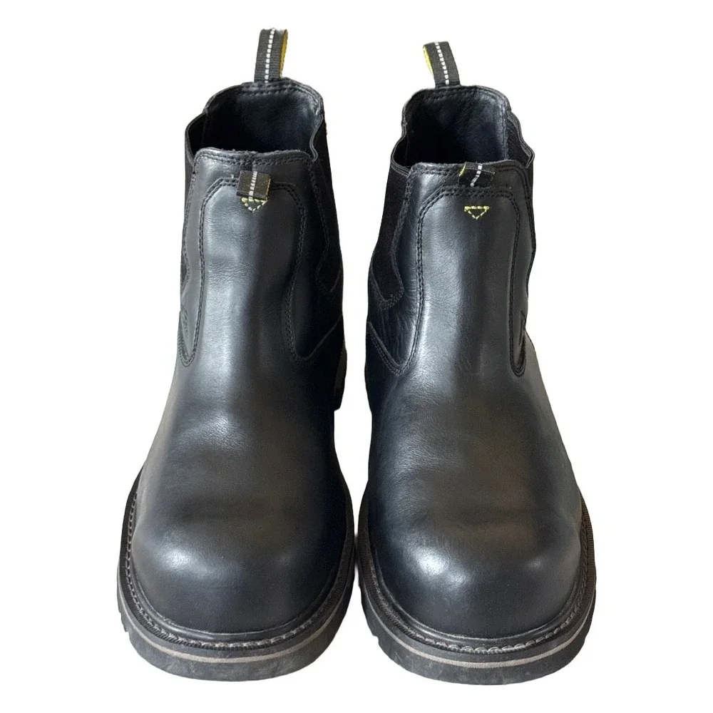 ACE Firebrand Black Leather Chelsea Work Boots Men's 13 Composite Toe Safety